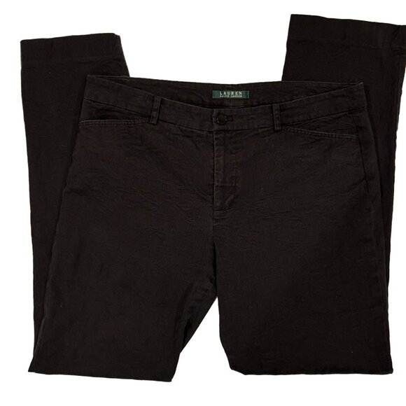 Lauren Ralph Lauren Black Jacquard Pants Size 12 Slim Trousers - Picture 3 of 8